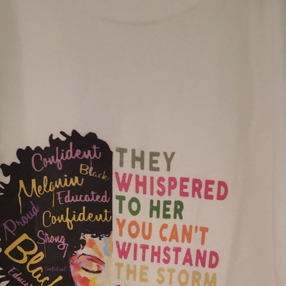 Ebony Motivational White Tee Shirt - Picture 2 of 3